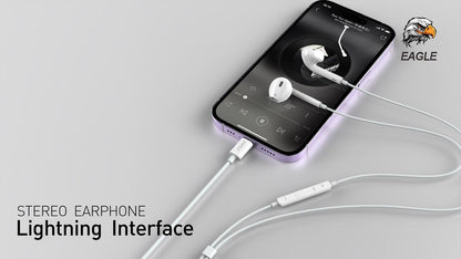 Eagle stereo earphones lightning interface