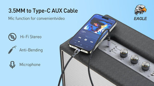 3.5 mm to TYPE C aux cable